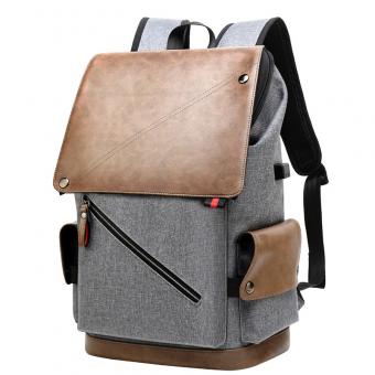 leather casual laptop backpack
