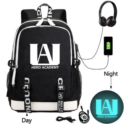 Luminous school bag with USB Charger